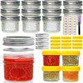 Mini Mason Jars, Canning Jars, 4oz Mason Jars with Silver and Yellow L