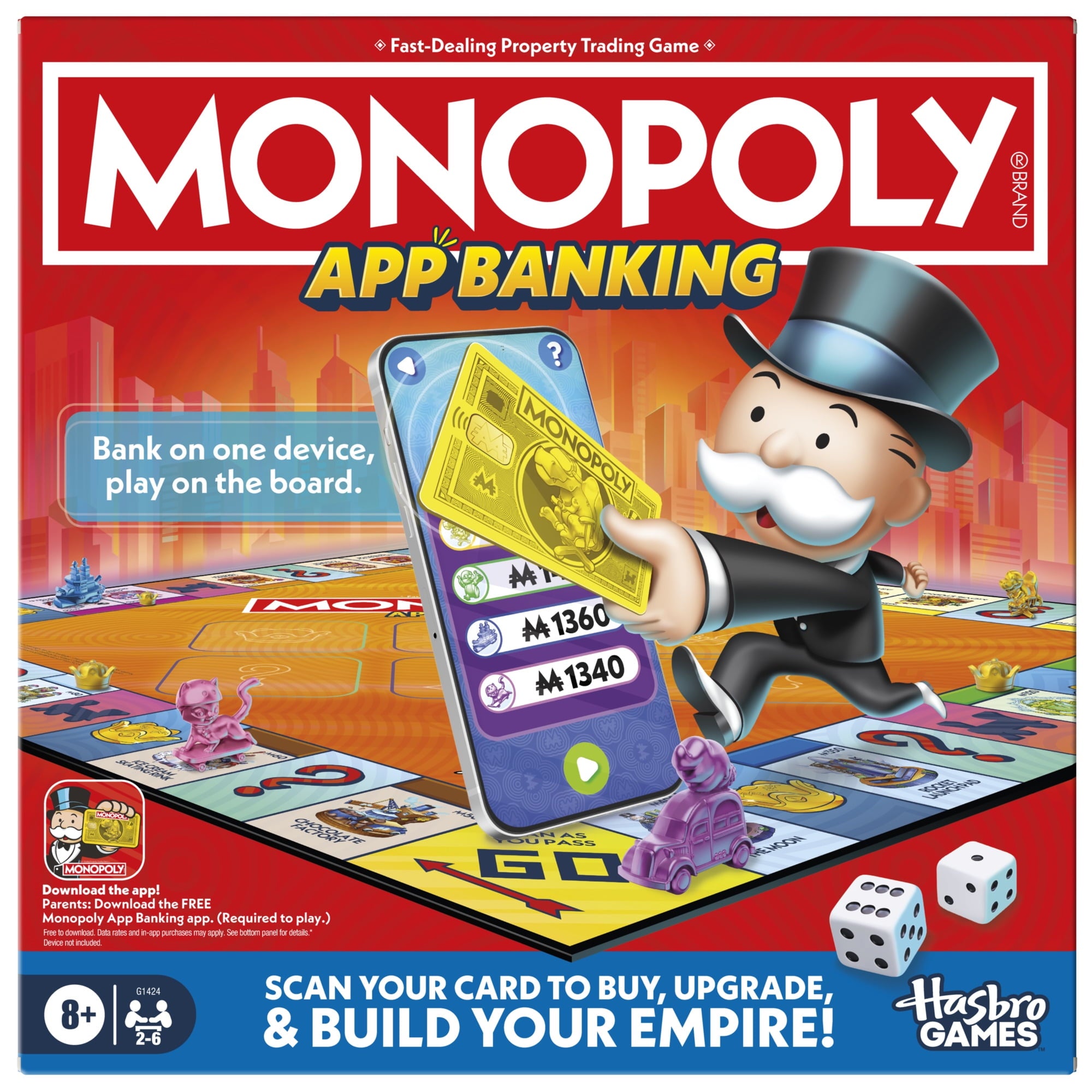 Monopoly App Banking Board Game, App-Enabled Game, Links to Smart Devi