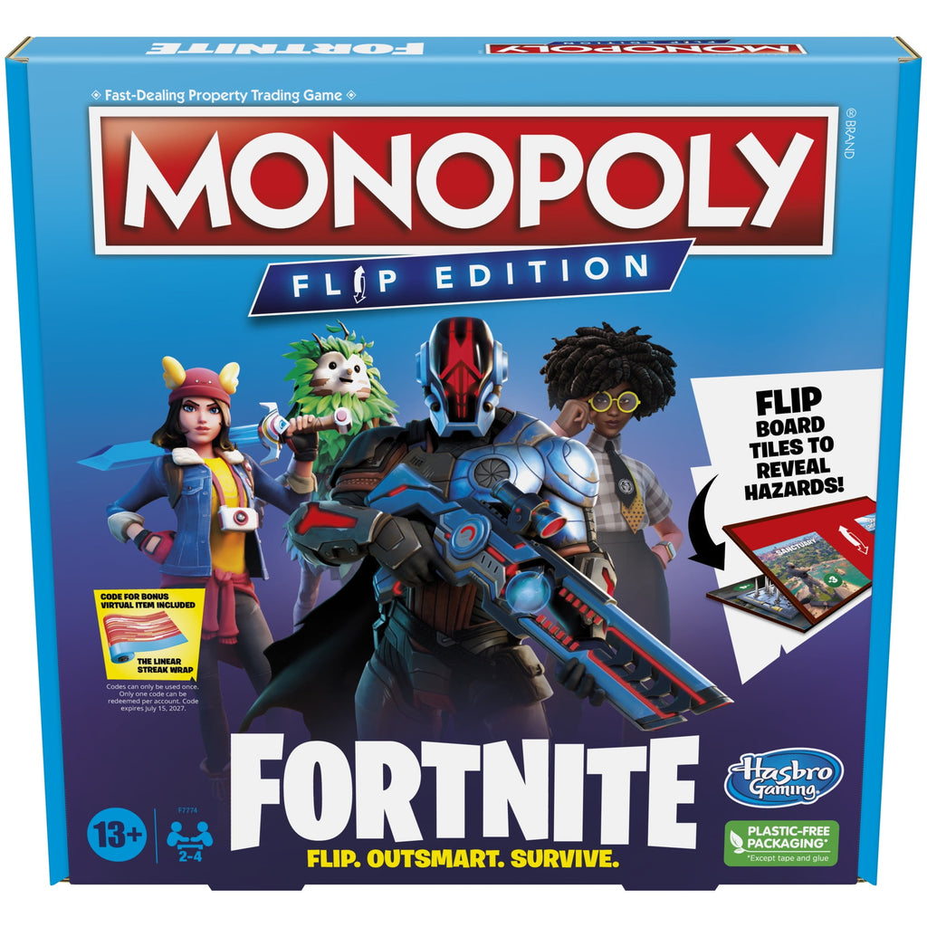 Monopoly Flip Edition: Fortnite Board Game, Monopoly Game Inspired by