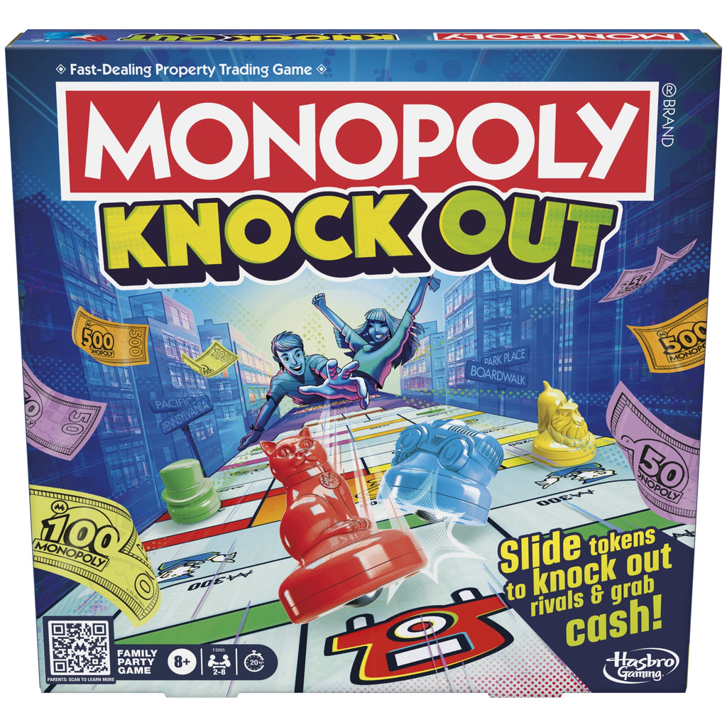 Monopoly Knockout Family Party Game, Quick-Playing Board Games for Age