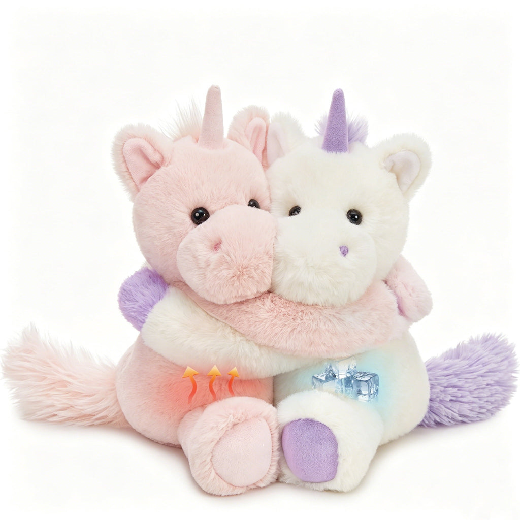 MorisMos Heatable & Coolable Unicorn Stuffed Animals Set,Weighted Micr