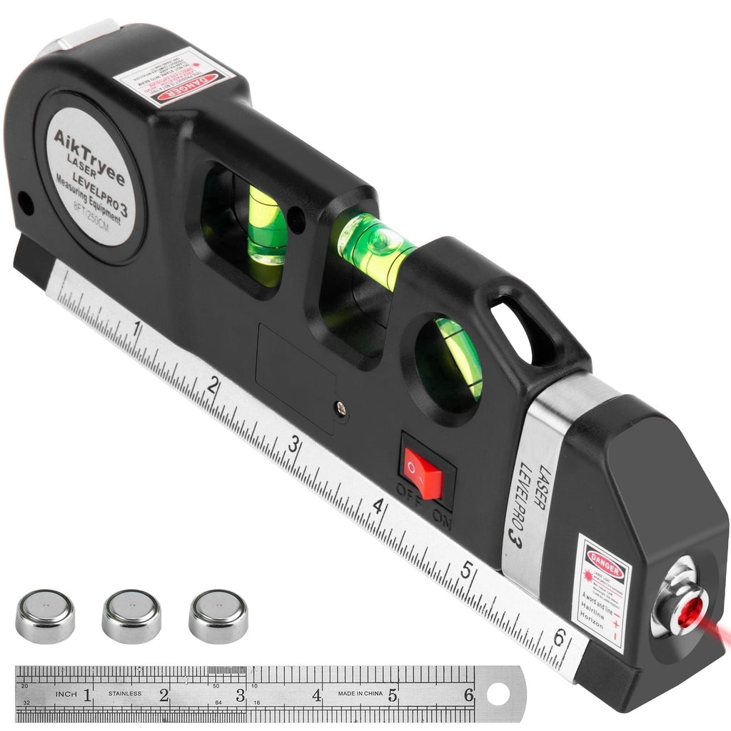 AikTryee Multipurpose Laser Level, ABS Construction, with Metric Scale