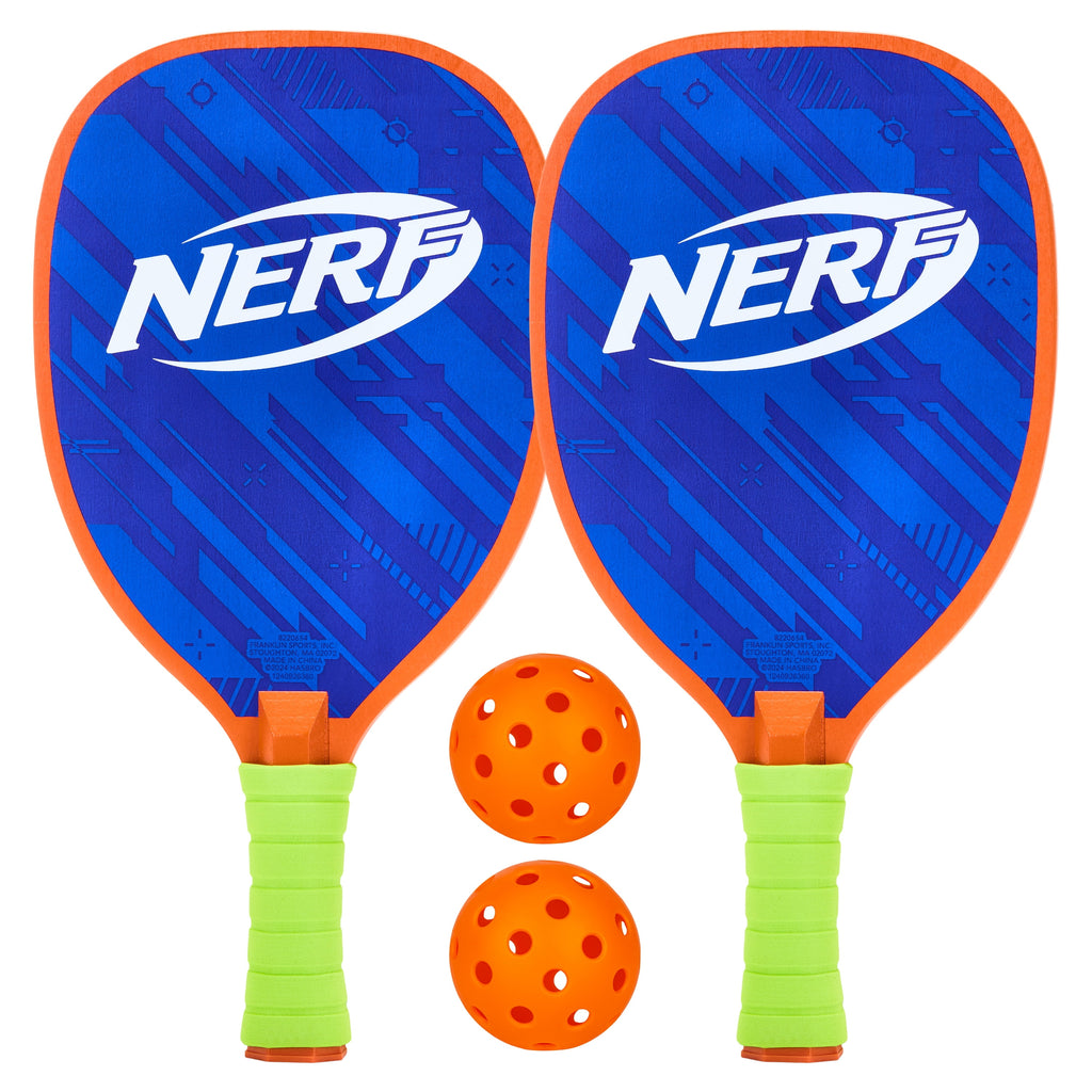 NERF 2 Player Pickleball Paddle Set - Youth Pickleball - (2) Wooden Pa