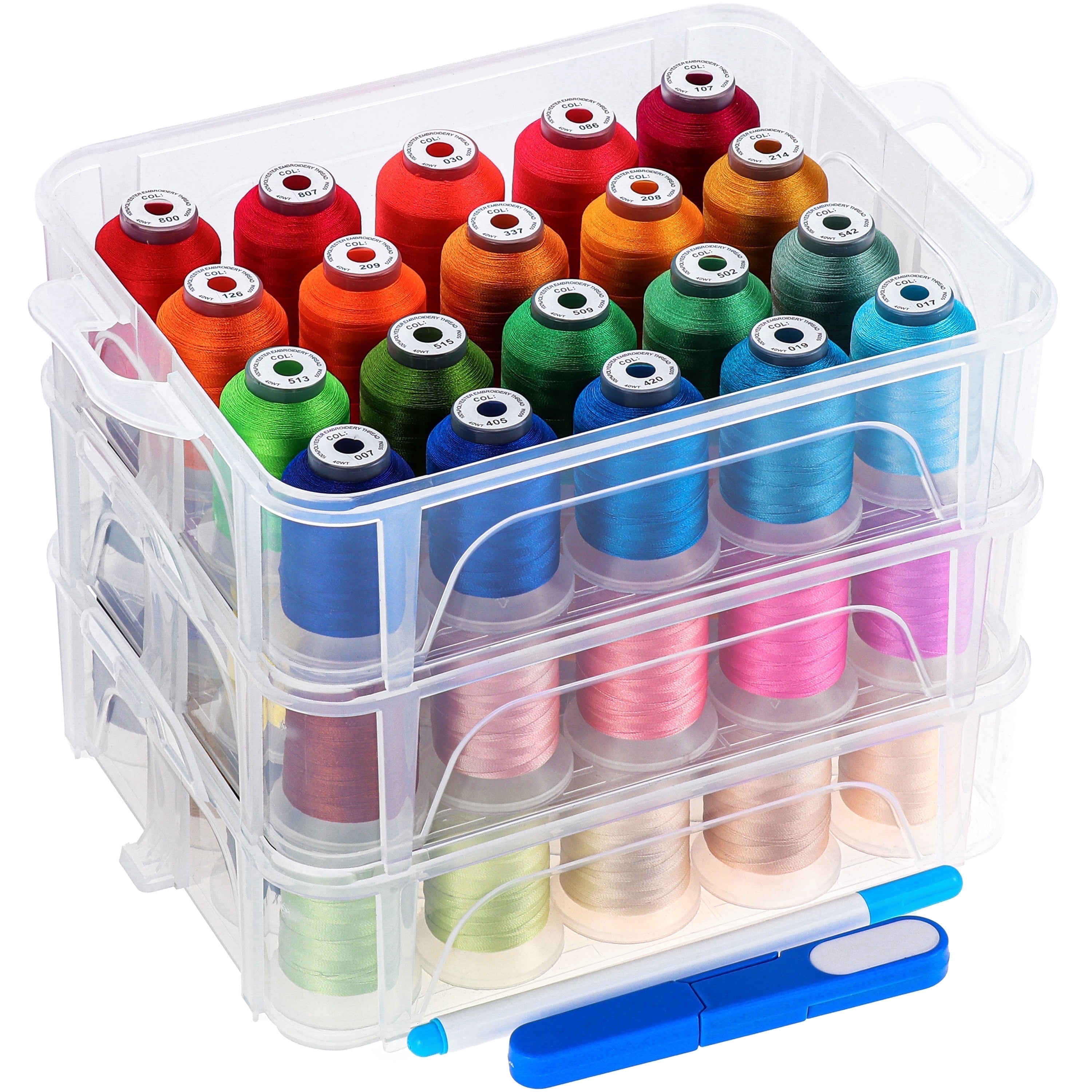New brothread 40 Colors 500m Embroidery Machine Thread with Plastic St