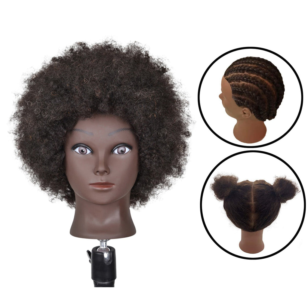 Openpig Mannequin Head With Human Hair Curly Hair Training Head Maniki
