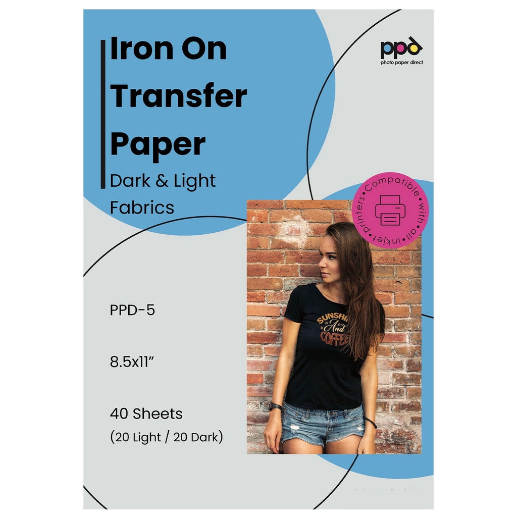 PPD 10 Sheets 11x17" - Inkjet Iron-on Heat Transfer Paper for Black &