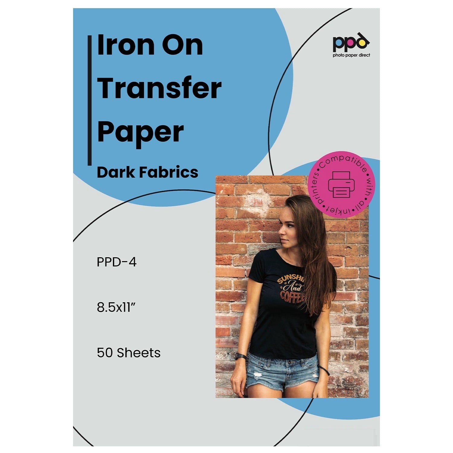 PPD 10 Sheets 11x17" - Inkjet Iron-on Heat Transfer Paper for Black &