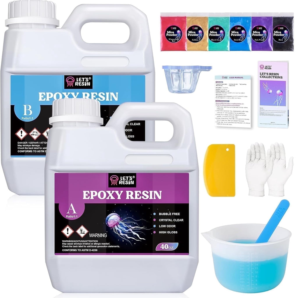LET'S RESIN 80oz Crystal Clear Epoxy Resin Kit,Bubbles Free Casting Re
