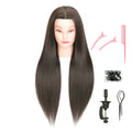RYHAIR 30 inches Long 80% Human Hair Mannequin Head for Practice Braid