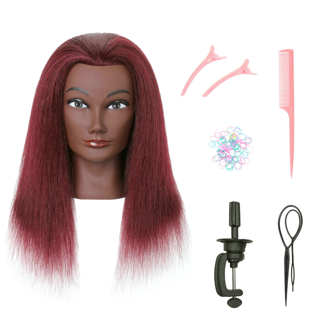 LOHXINHAIR African American Mannequin Head 100% Human Hair for Practic