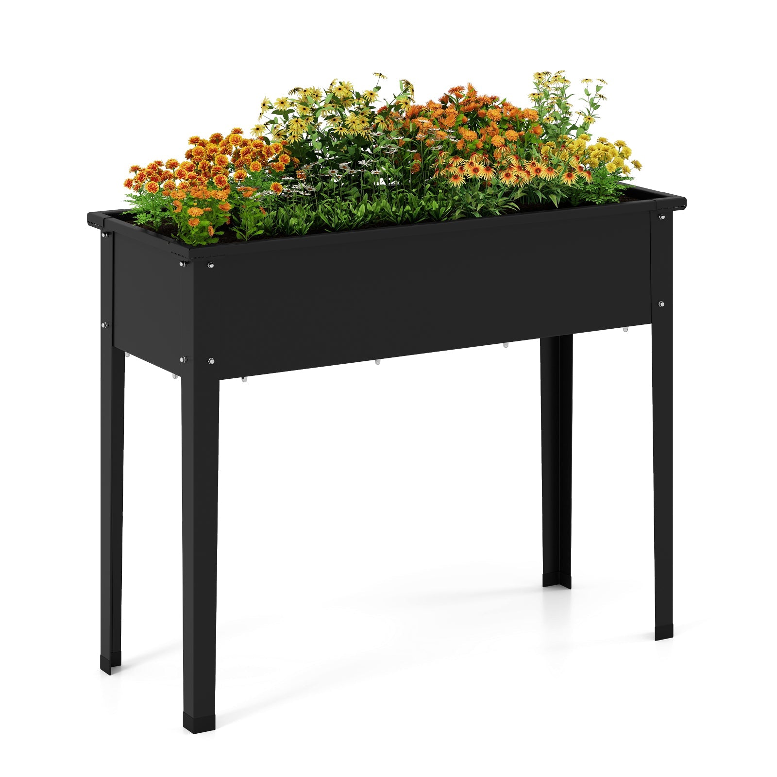 Raised Garden Bed Elevated Metal Planter Box with Legs Drainage Holes