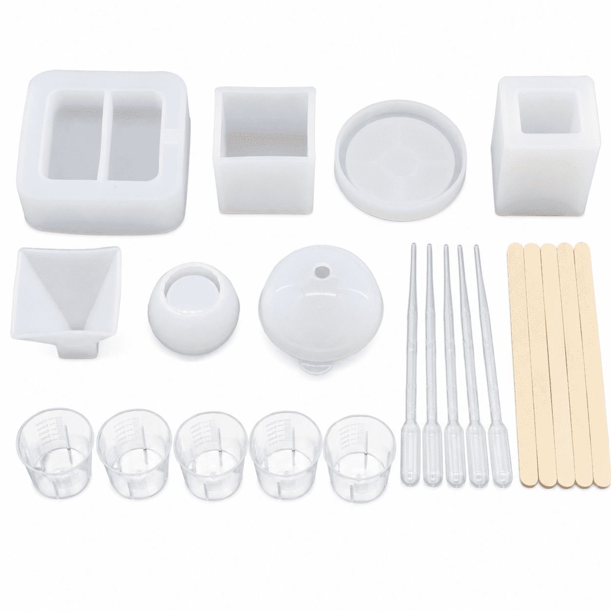 Kabuer Silicone Epoxy Resin Molds and DIY Casting Tool Kit, 21-Piece