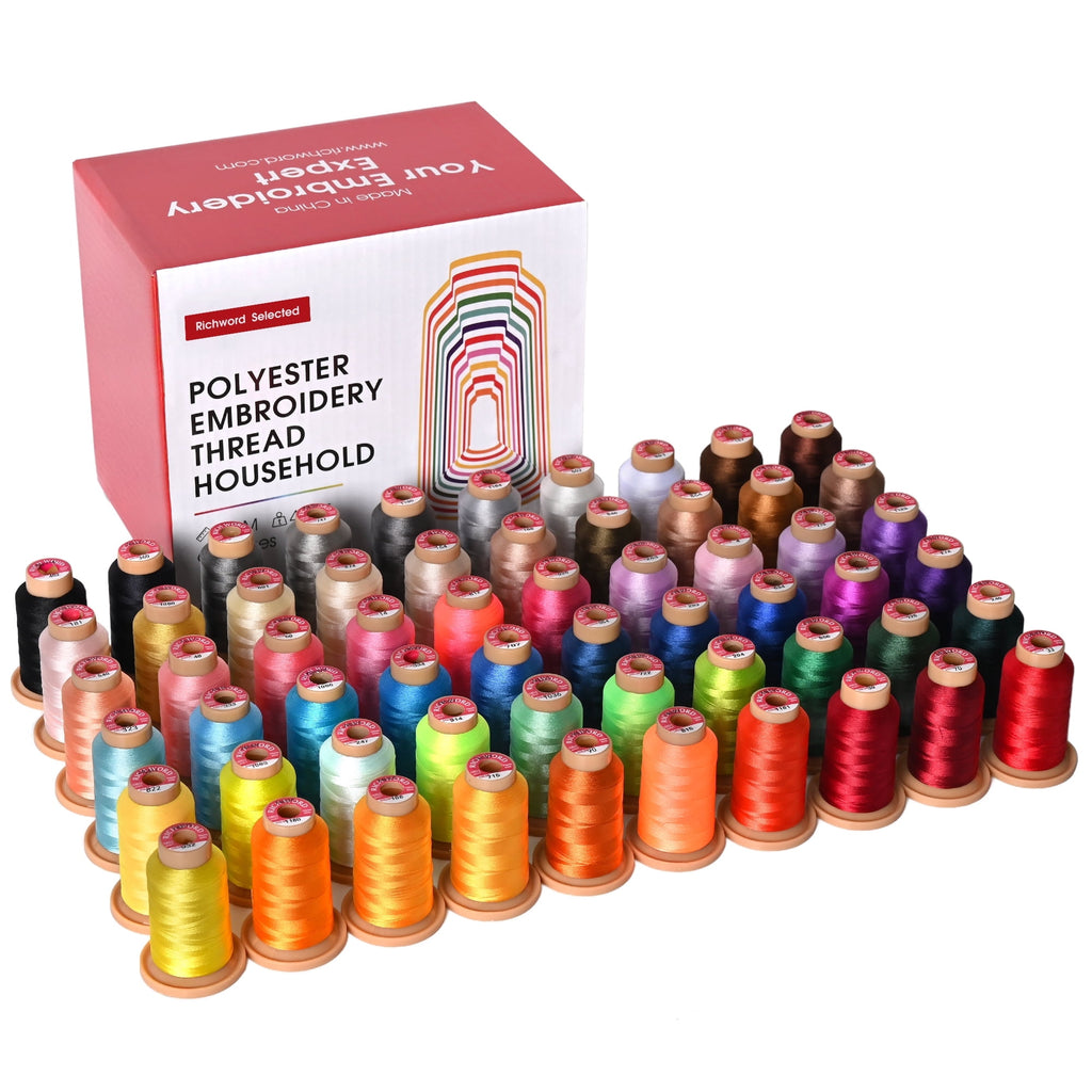 RICHWORD Embroidery Thread 40 Colors, 800M (874Y) Polyester Thread Kit