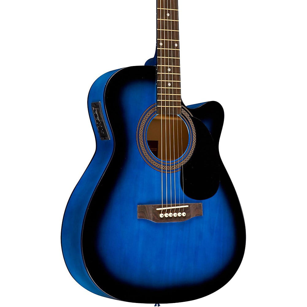 Rogue RA-090 Concert Cutaway Acoustic-Electric Guitar - Blue Burst