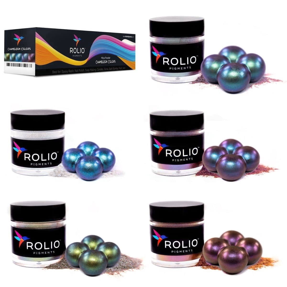 Rolio - Chameleon Mica Powder, Shift Powder Pigment for Epoxy Resin, A