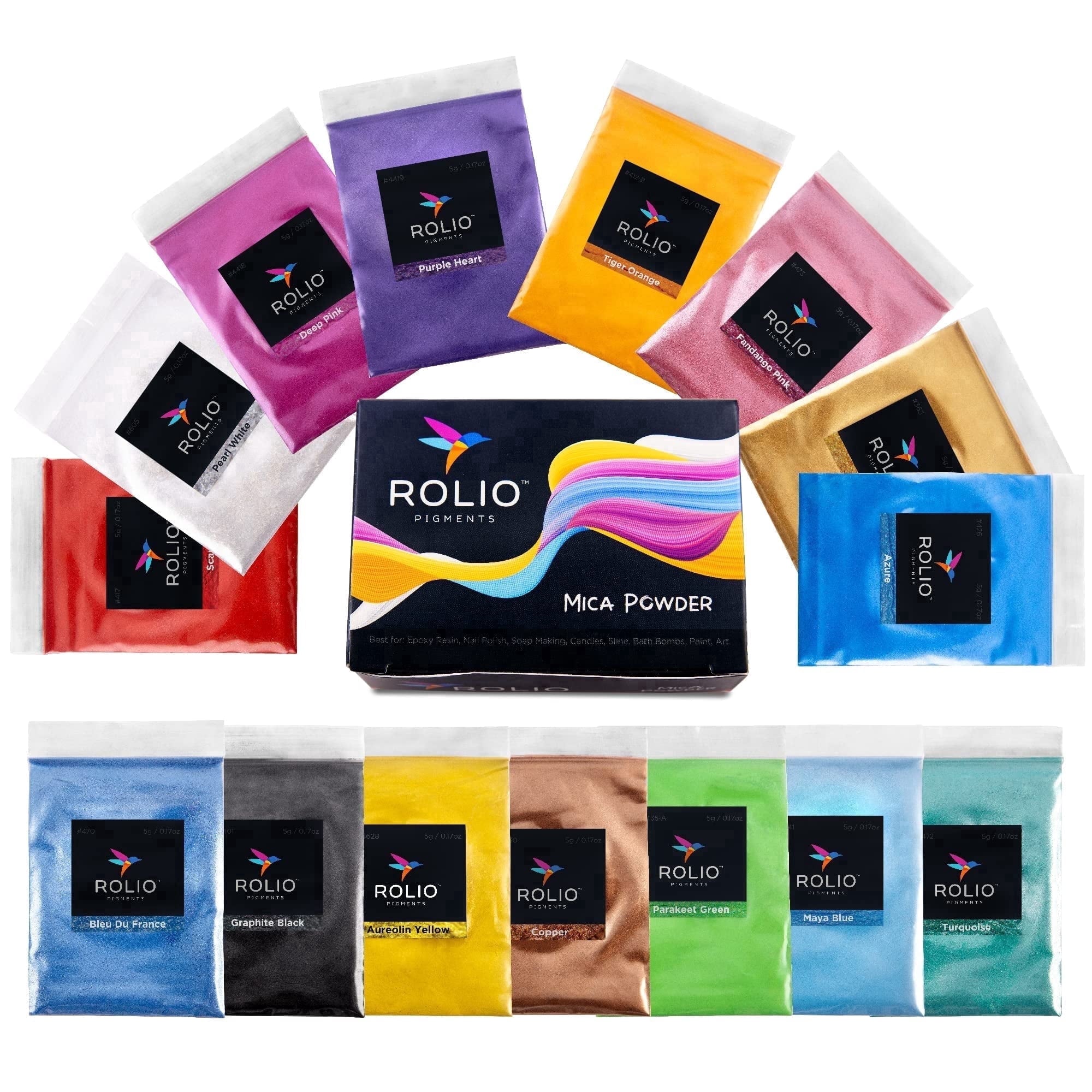Rolio Mica Powder - Pearlescent Pigment Powder - Mixing and Color Blen