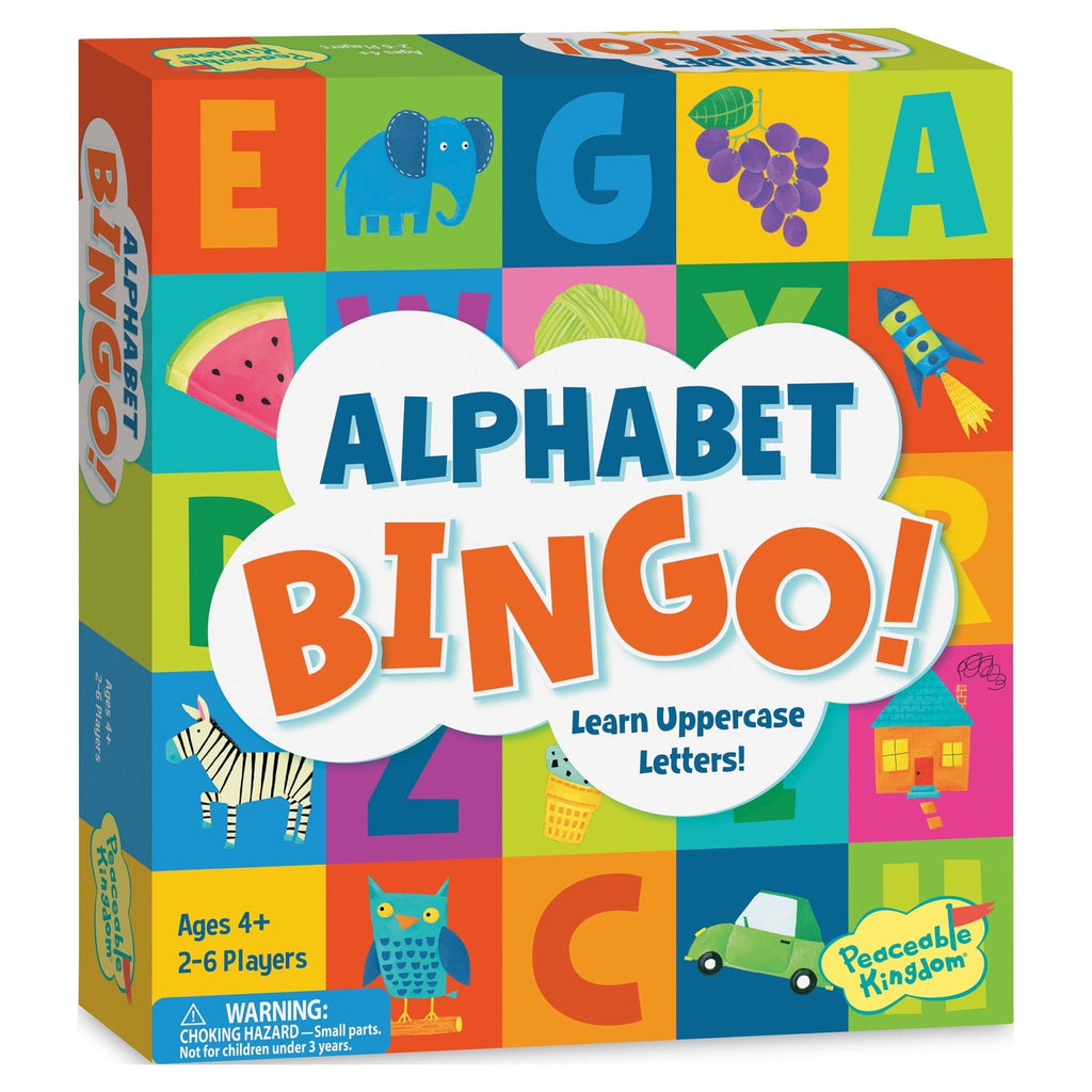 Peaceable Kingdom Alphabet Bingo! Letter Learning Educational Board Ga