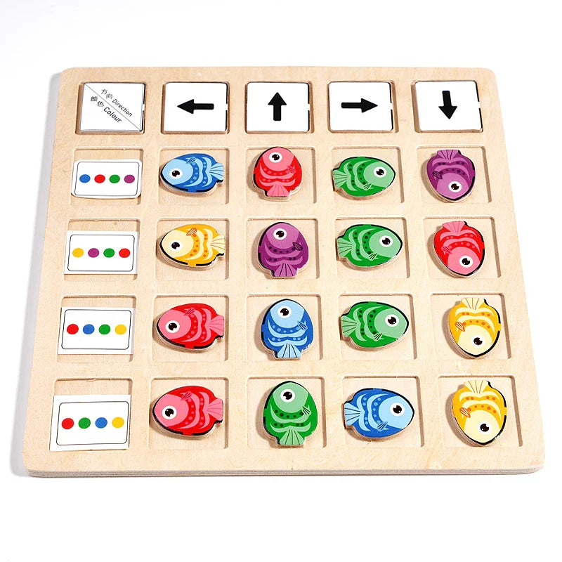 Montessori Wooden Board Game – Educational Logic & Color Toy