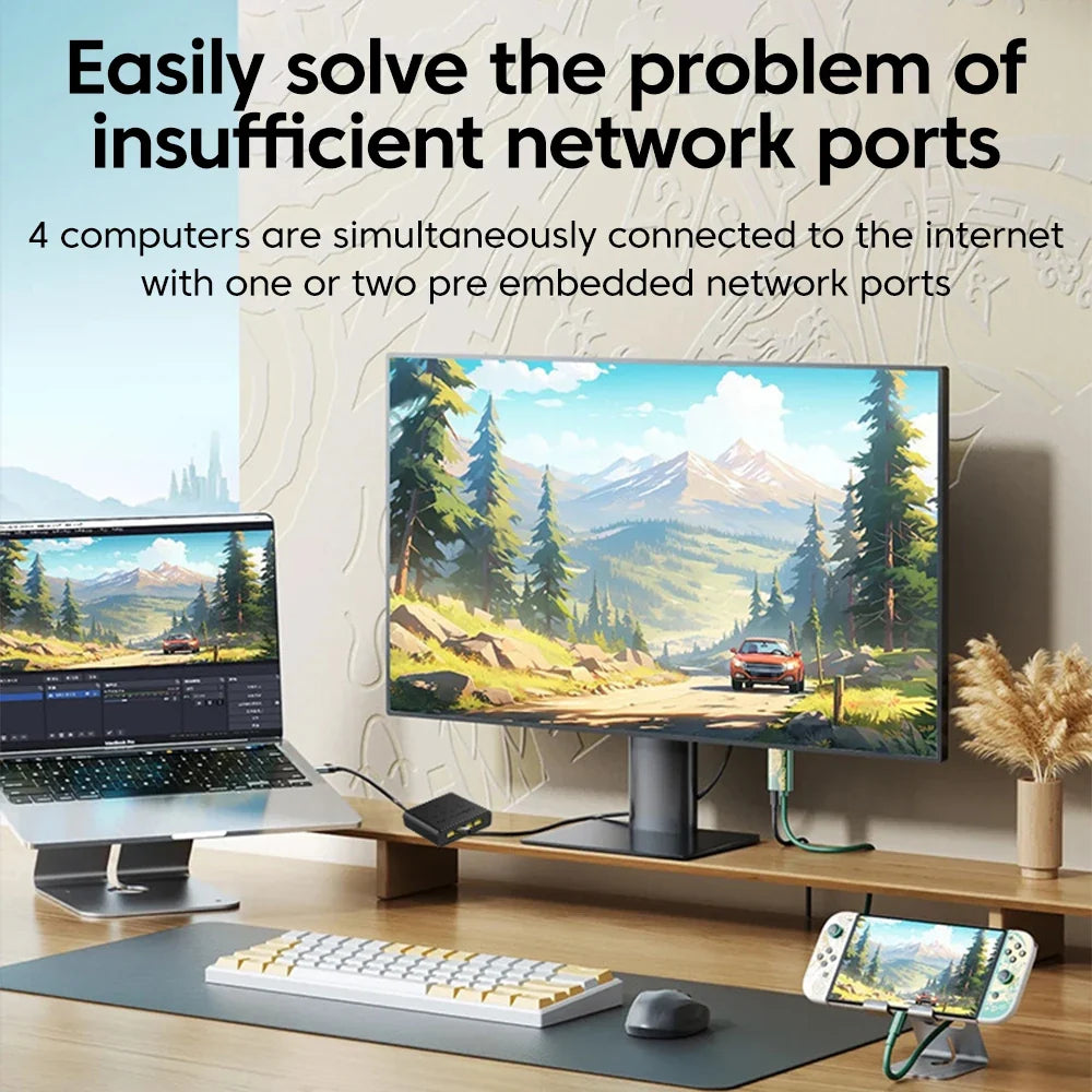 Elough Gigabit Network Switch 100/1000Mbps Ethernet High Performance Expansion 5 Port Switch For Router PC RJ45 Splitter Adapter