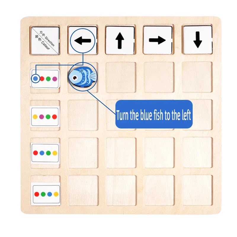 Montessori Wooden Board Game – Educational Logic & Color Toy