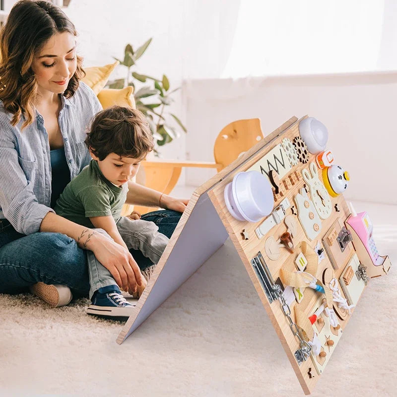 Montessori Busy Board Accessories DIY Wooden Learning Activity Kit