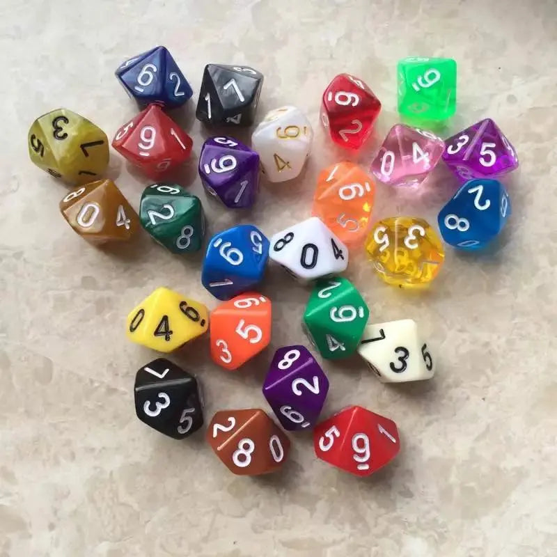 10 Pcs/set 0-9  Digital Dice 10-sided Educational Games Entertainment Accessories
