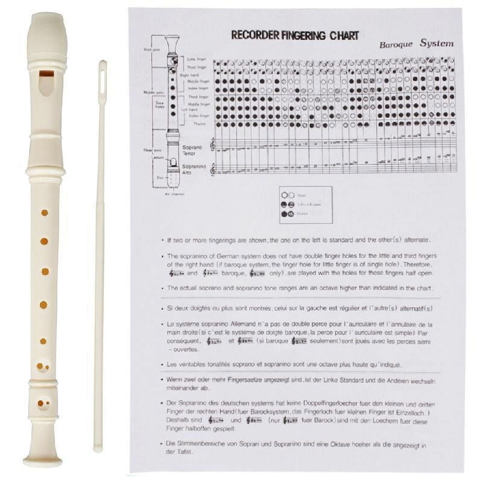 SIEYIO Treble Flute 8 Hole Soprano Recorder Clarinet with Cleaning Rod