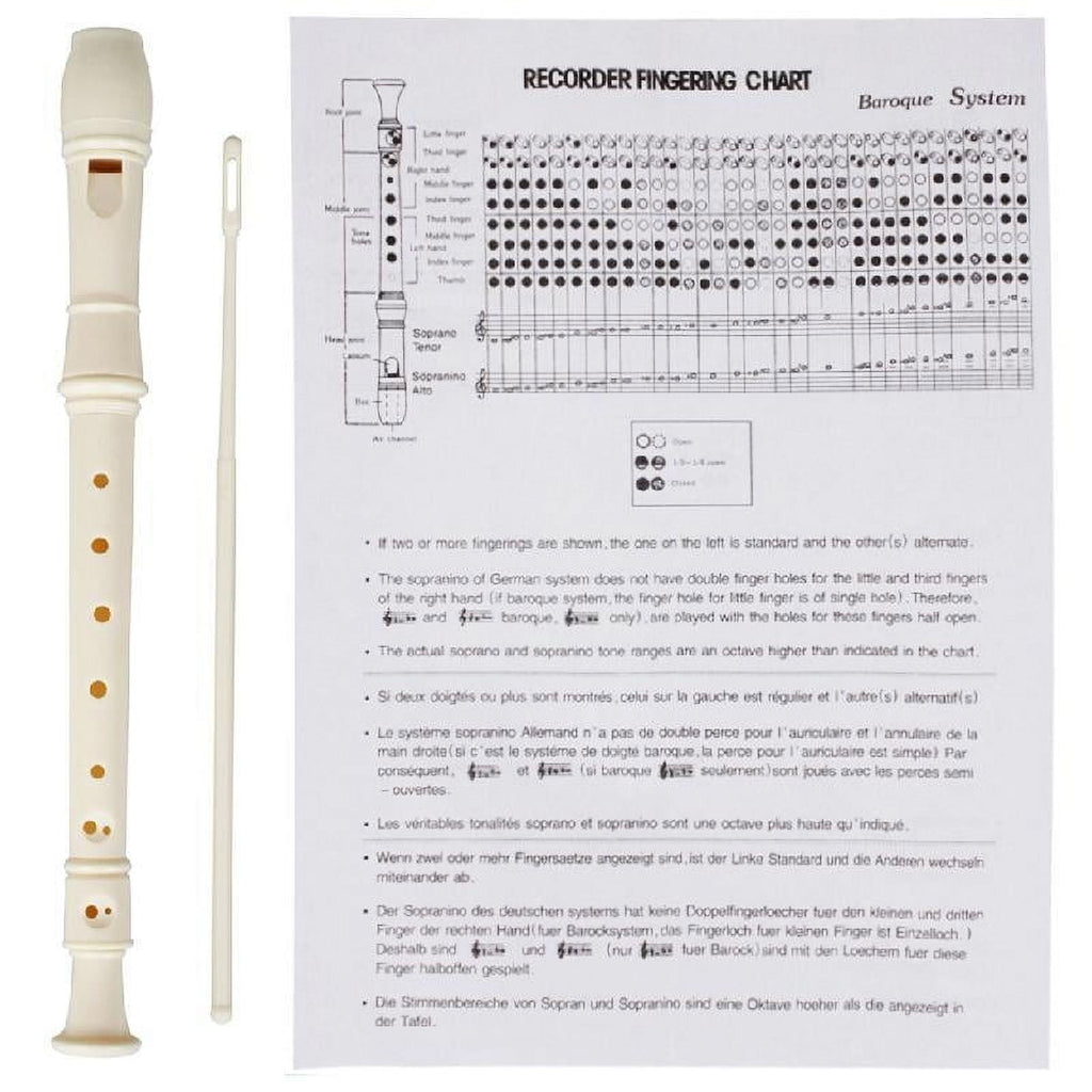 SIEYIO Treble Flute 8 Hole Soprano Recorder Clarinet with Cleaning Rod