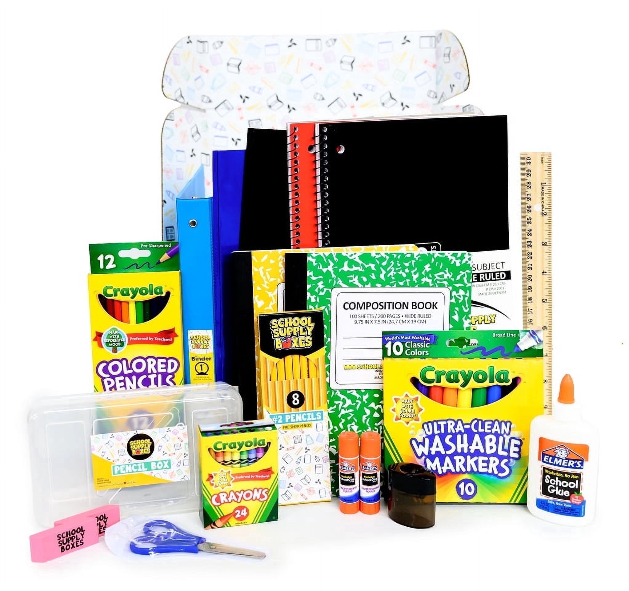 School Supply Boxes - Back to School Essentials Supplies Kit Bundle (K