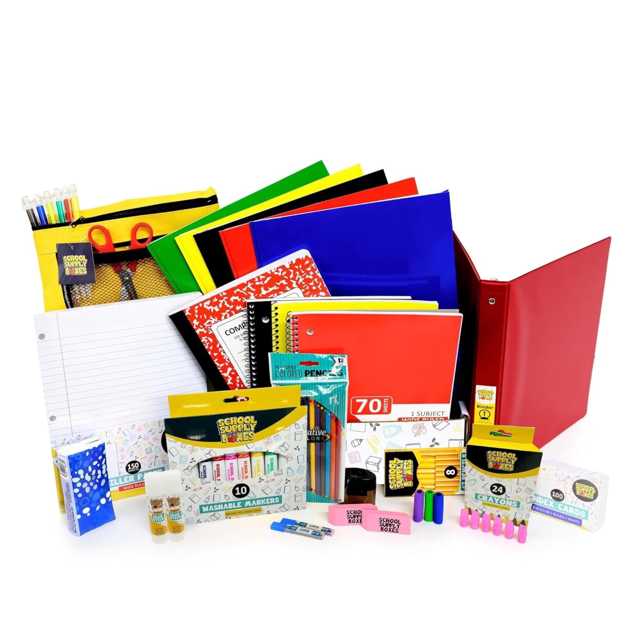 School Supply Boxes | Elementary School Bundle (78 Piece) | House Bran