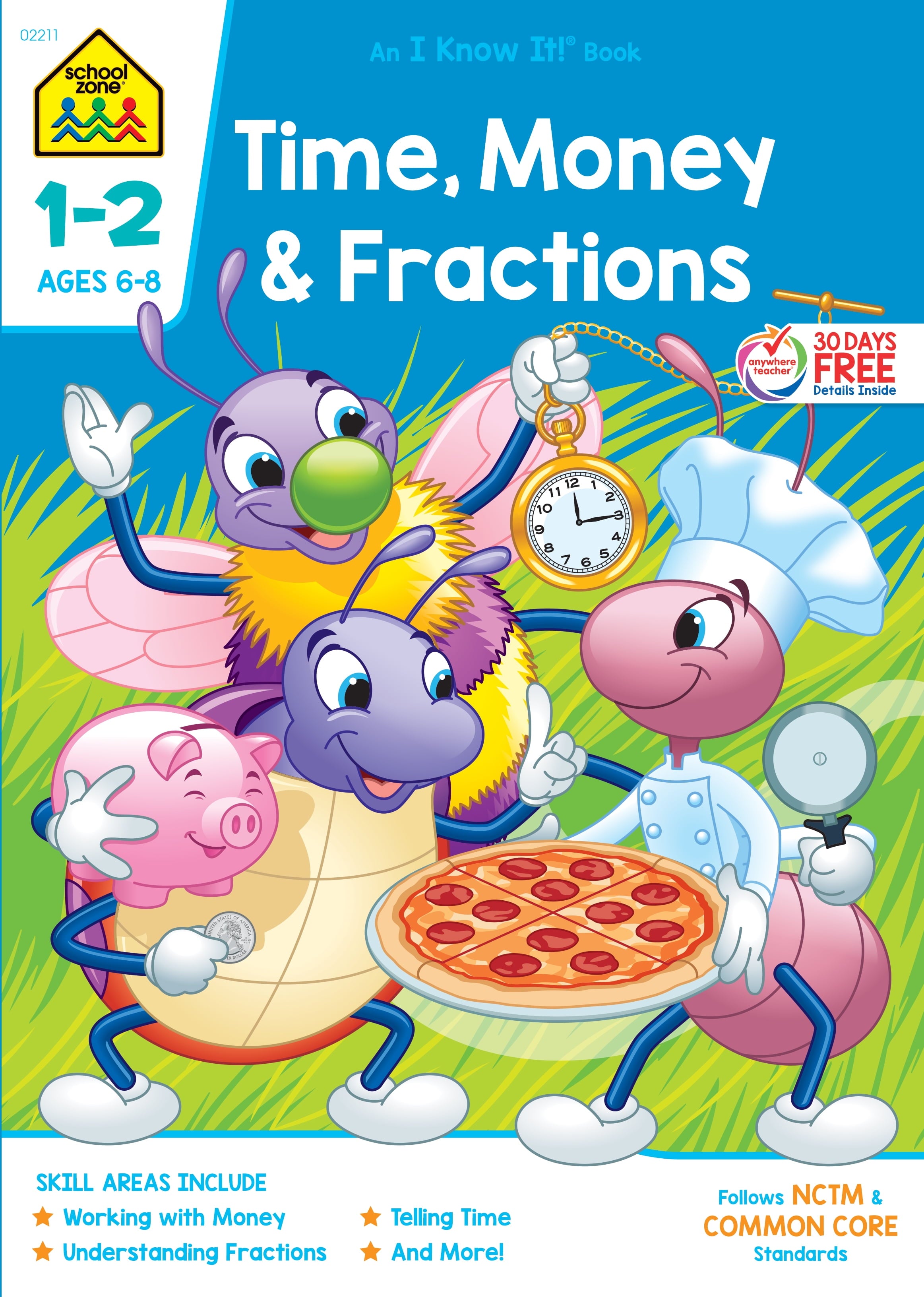 School Zone Time, Money & Fractions Workbook