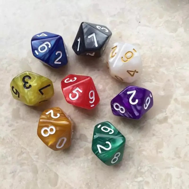 10 Pcs/set 0-9  Digital Dice 10-sided Educational Games Entertainment Accessories