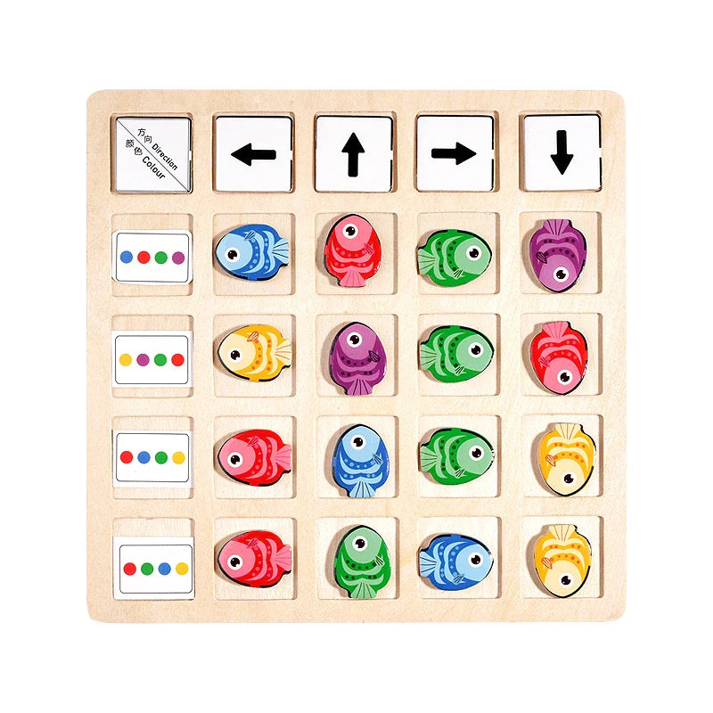 Montessori Wooden Board Game – Educational Logic & Color Toy