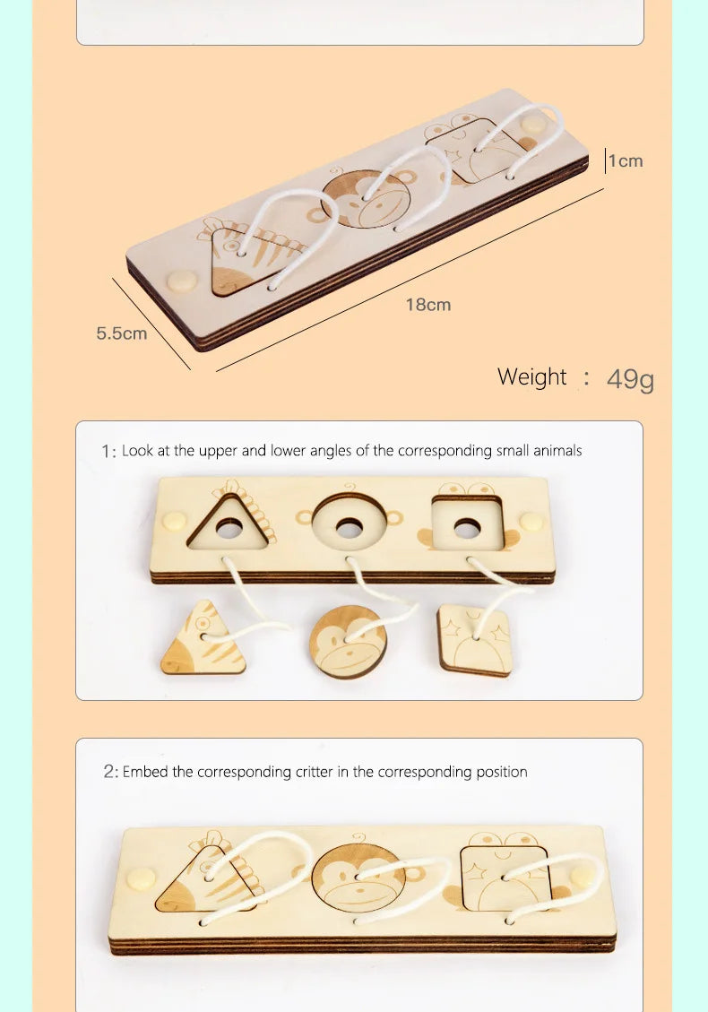 Montessori Busy Board Accessories DIY Wooden Learning Activity Kit