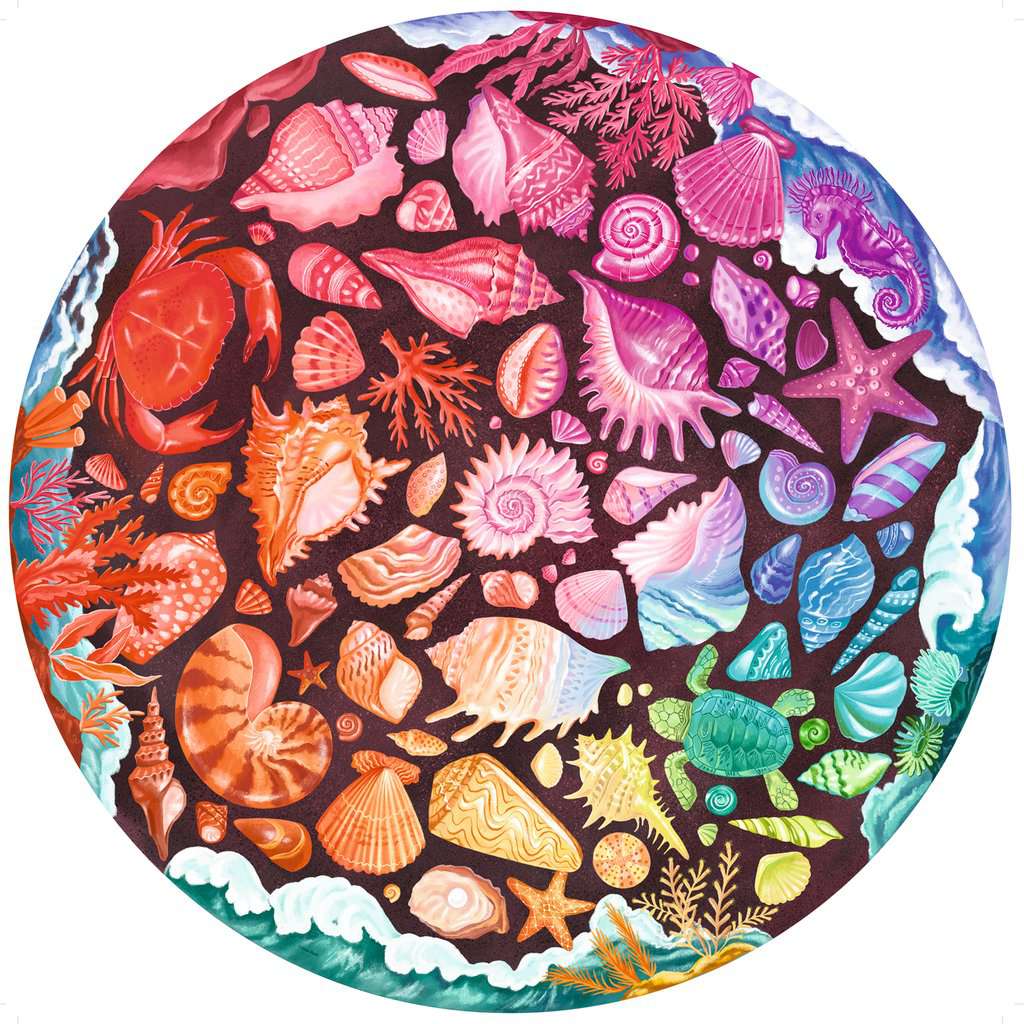 Seashells "Circle of Colors" 500 Piece Round Jigsaw Puzzle Ravensburger