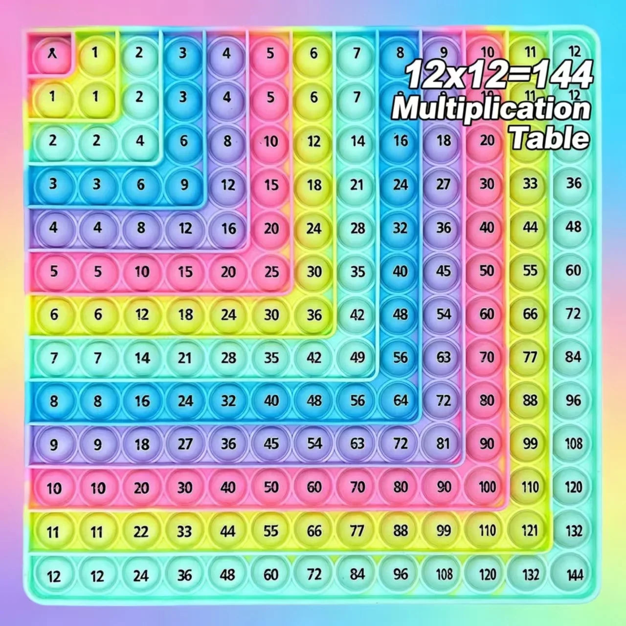 12×12 Multiplication Learning Board Game