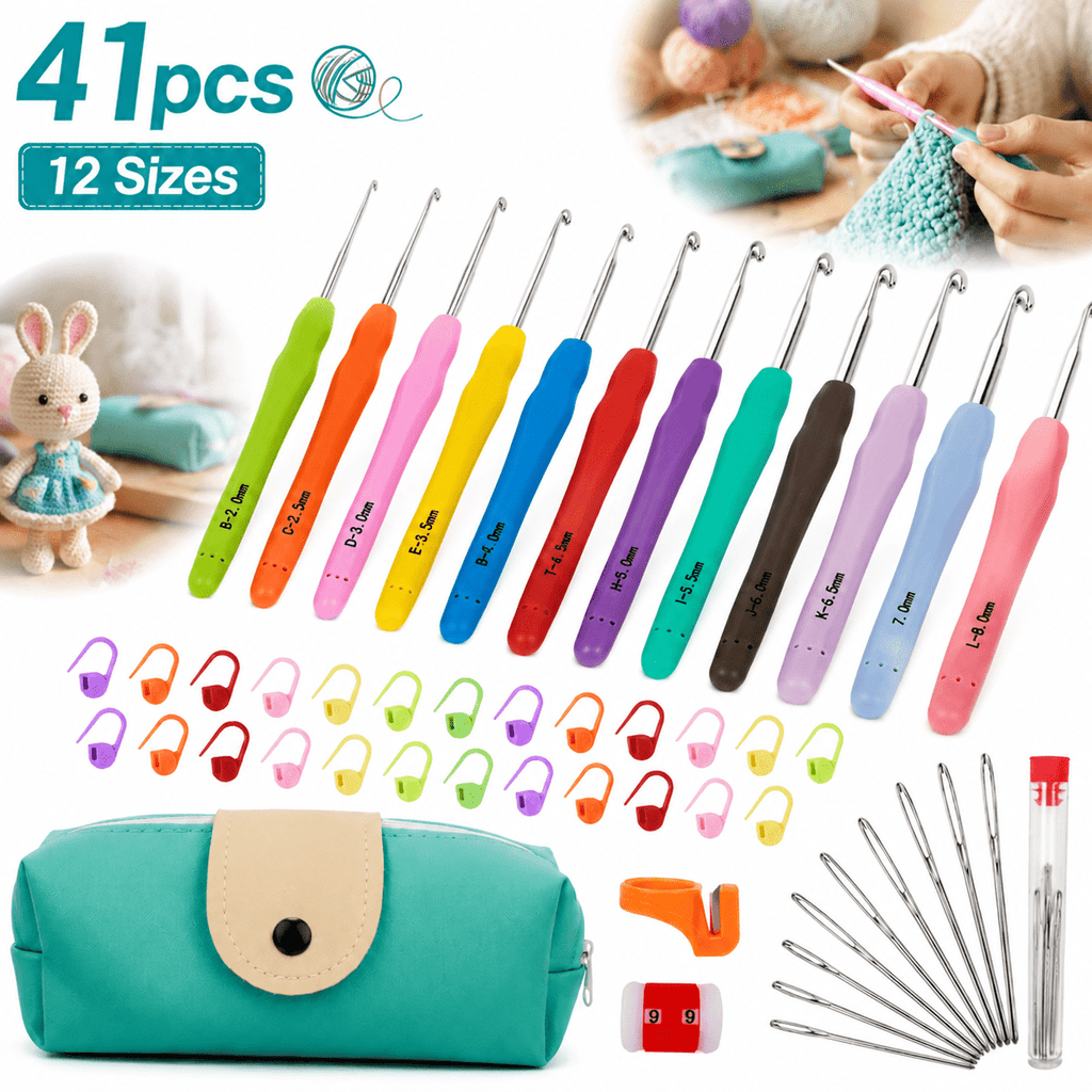 Sherry Crochet Hooks 12 Sizes Crochet Hook Set, 41 Pack Yarn Crochet K