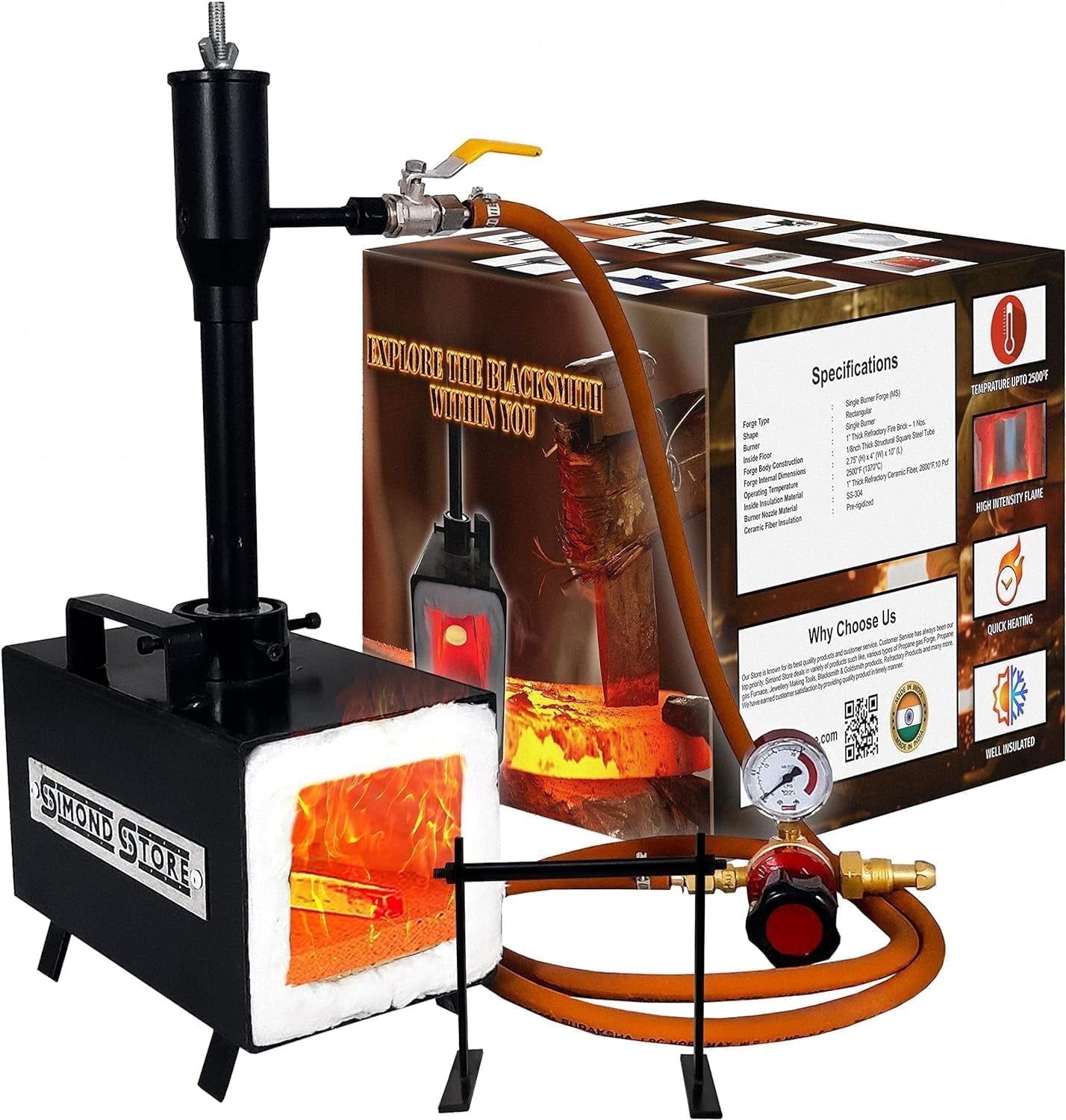 Simond Store Portable Propane Single Burner Forge For Knife Making Sup