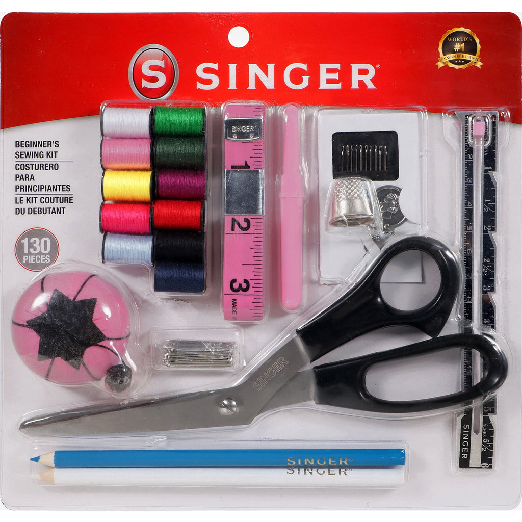 SINGER 130-Piece Beginner Sewing Kit with Thread, Needles, and Scissor