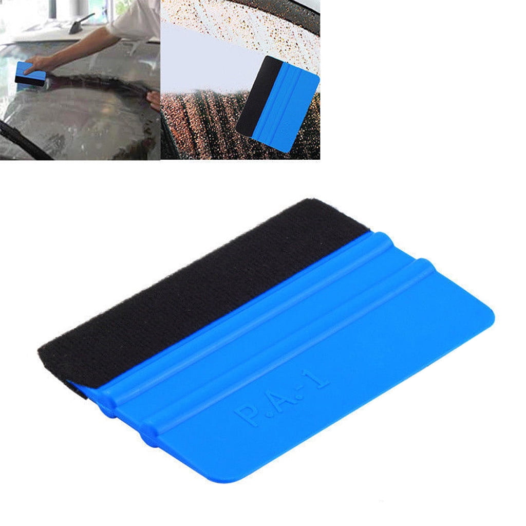 Sleek 4 Inch Plastic Felt Edge Squeegee Vinyl Scraper Tool for Car Dec