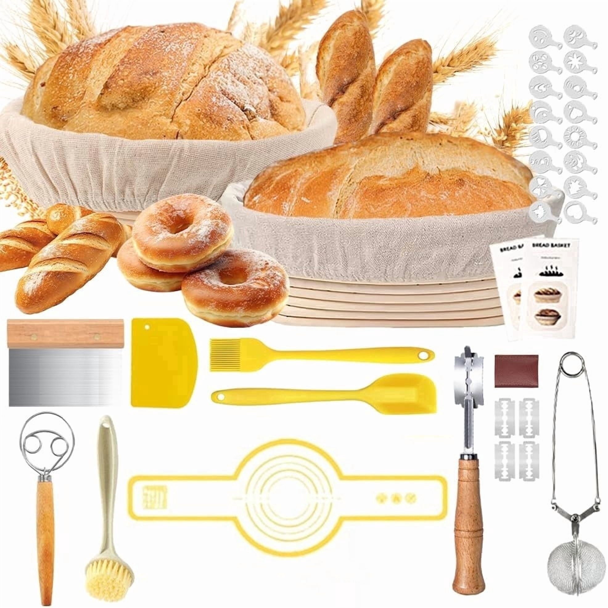 Sourdough Starter Kit, 9" Round & 10" Oval Bread Baking Supplies Tools