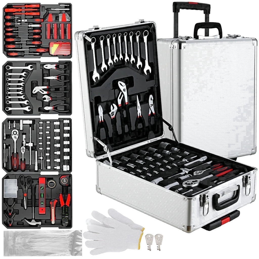TLGREEN 799pcs Mechanic Tool Set with Trolley Case, Complete Household