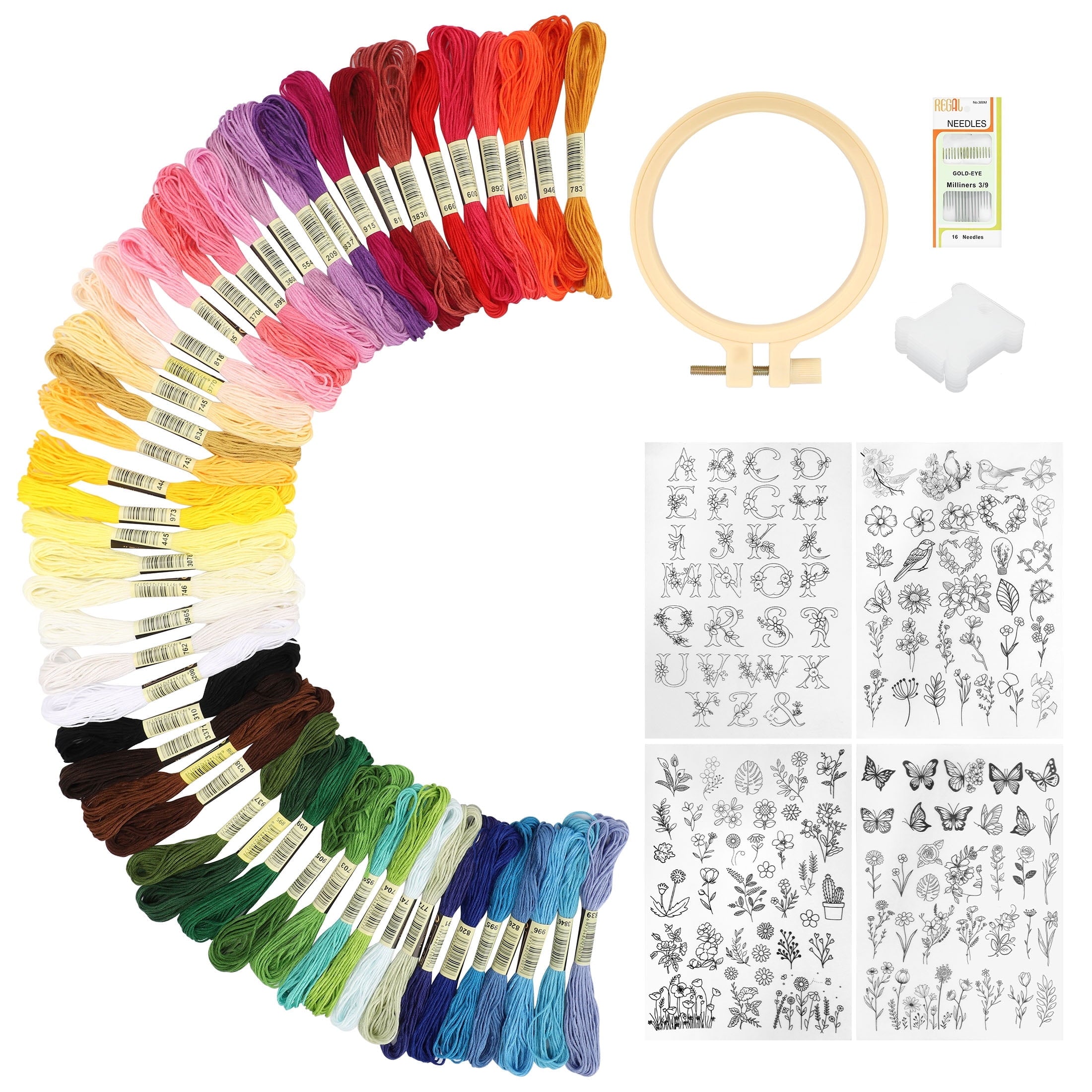 TSV 50pcs Embroidery Floss, Cross Stitch Thread with Water Solubility