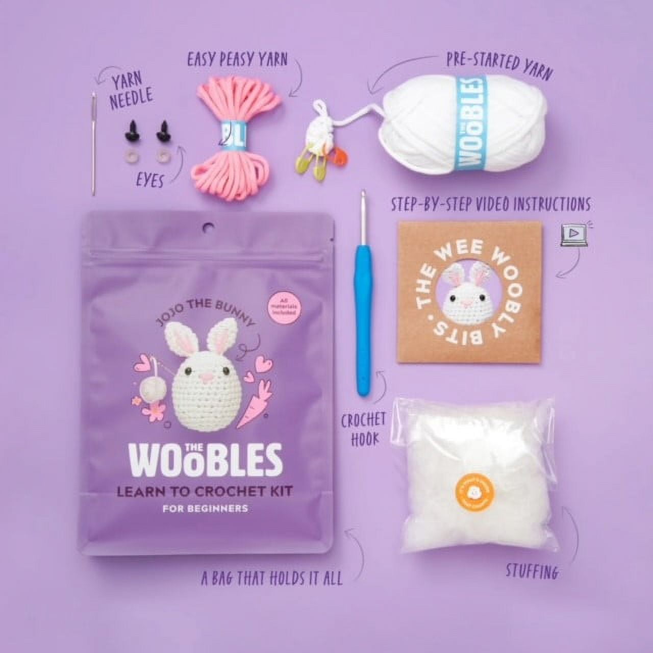 The Woobles Beginner Crochet Amigurumi Kits - Kiki the Chick