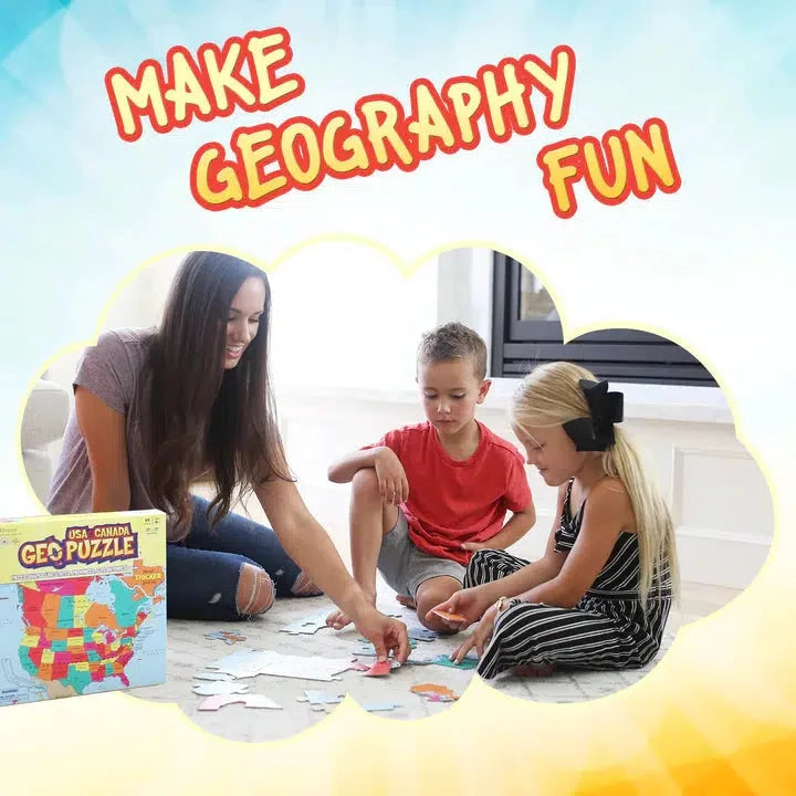 USA & Canada GeoPuzzle 69 Piece Jigsaw Puzzle Geotoys