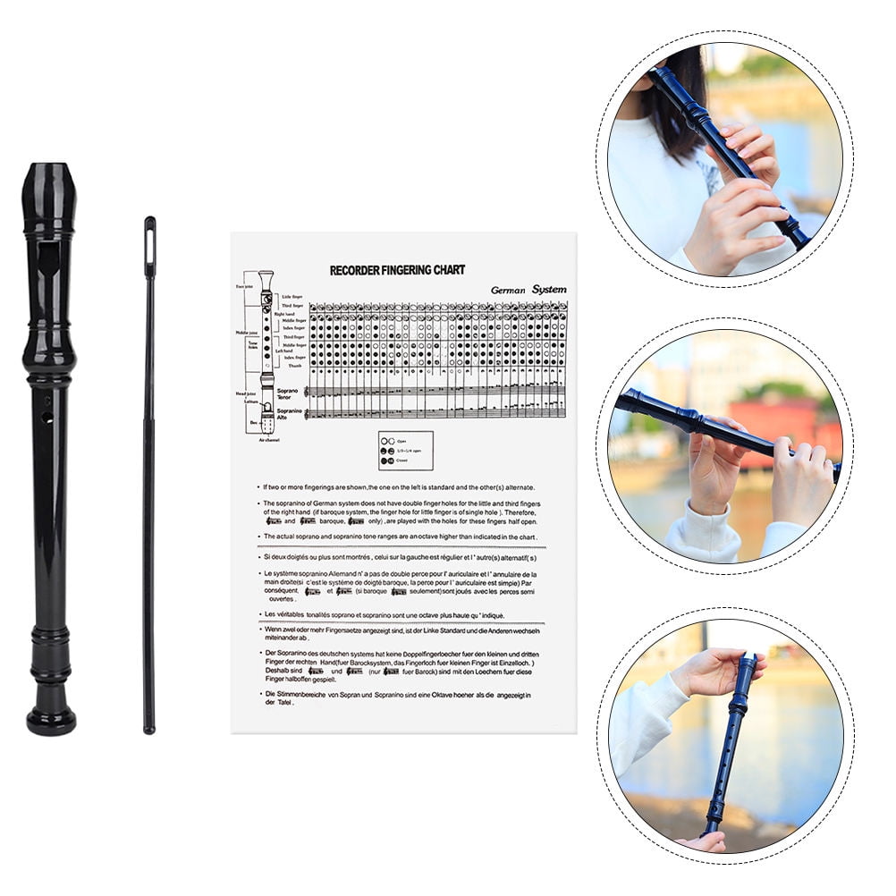 WHAMVOX 8-Hole Black Recorder Flute for Kids and Students - Beginner M