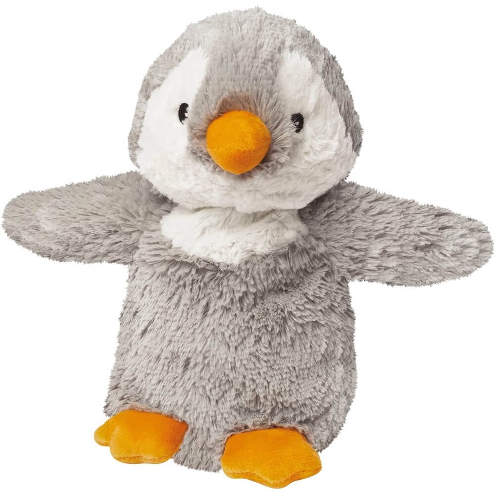 warmies 13” Gray Penguin Stuffed Animal, Microwavable Heated Plushie