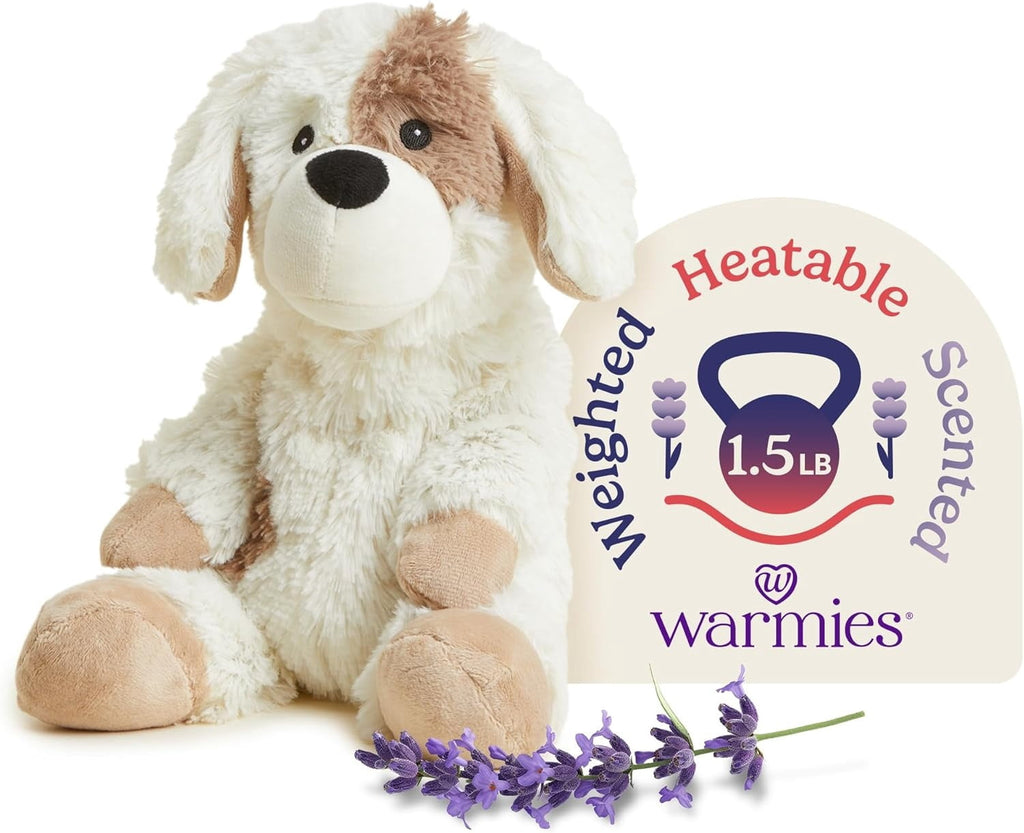 warmies 13” Puppy Stuffed Animal, Microwavable Heated Plushies and W