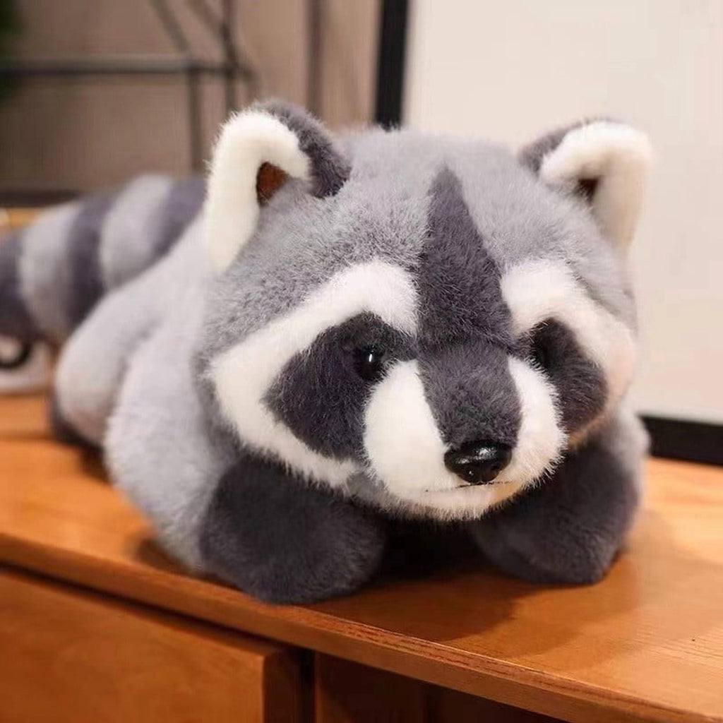 Weighted Raccoon Plush Pillow, Oversized Stuffed Animal Cuddle Buddy,