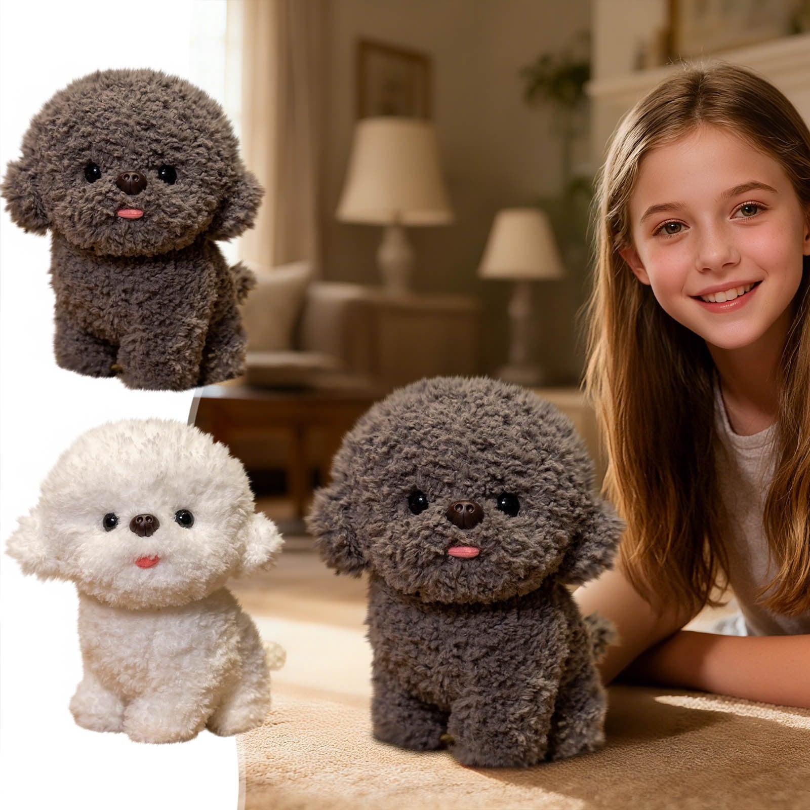 Yaoyar Dog Stuffed Animal, Golden Doodle Puppy Plush Toy with Realisti